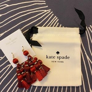 Kate Spade pretty poms red earrings